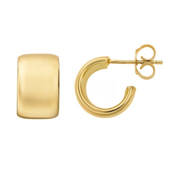 Aretes, Arracadas 'C', Oro Amarillo 14K