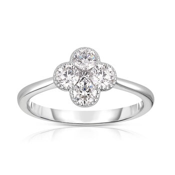 Anillo de Diamantes 0.75ctw, Oro Blanco 18K