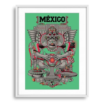 Black is Color, Ilustración con Marco, México Reta del Mundo, Verde y/o Rojo
