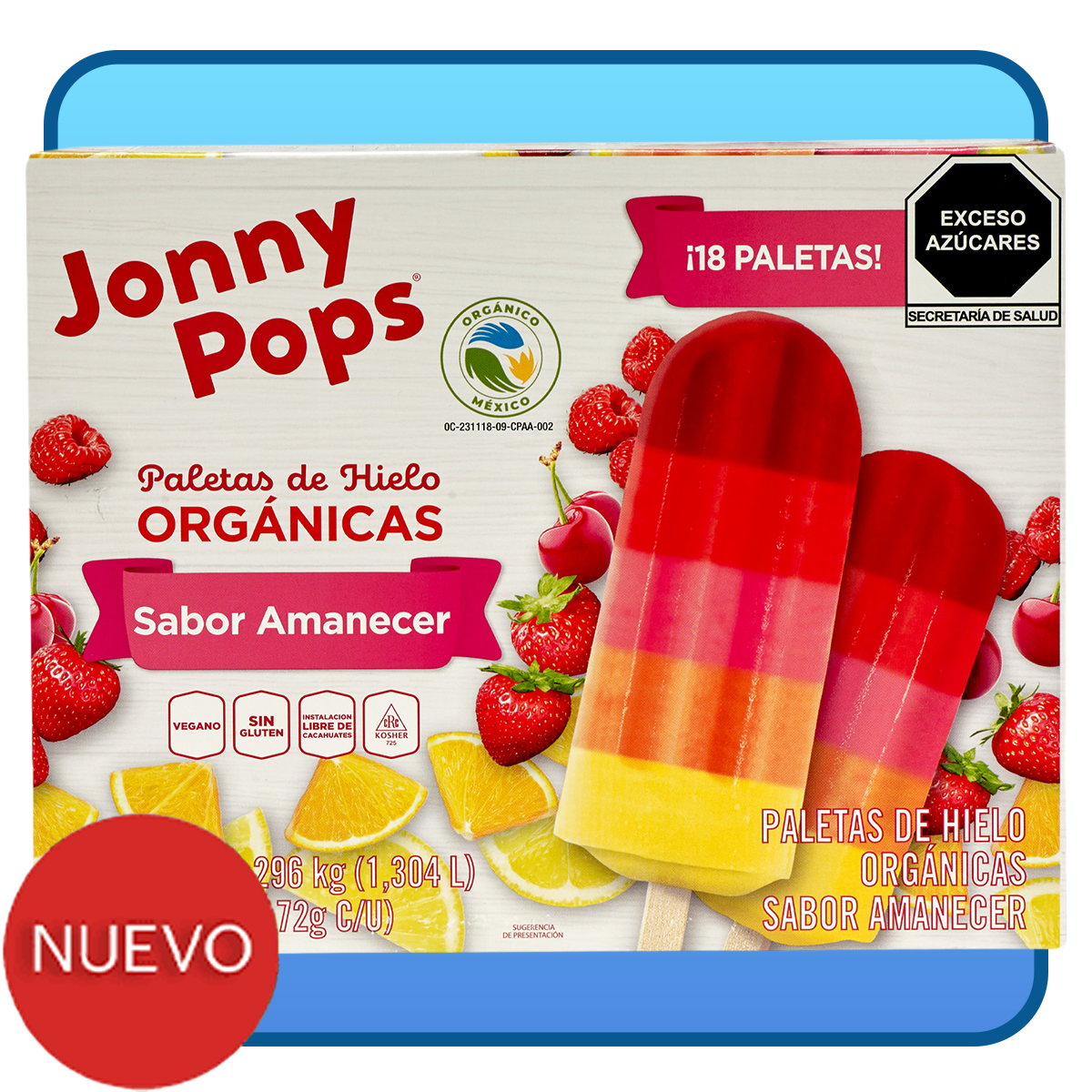 Paleta de Hielo Orgánica 18 pzas