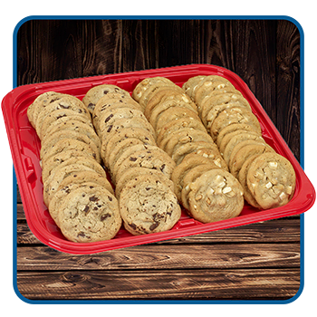 Charola de galletas de chispas de chocolate y macadamia 60 piezas