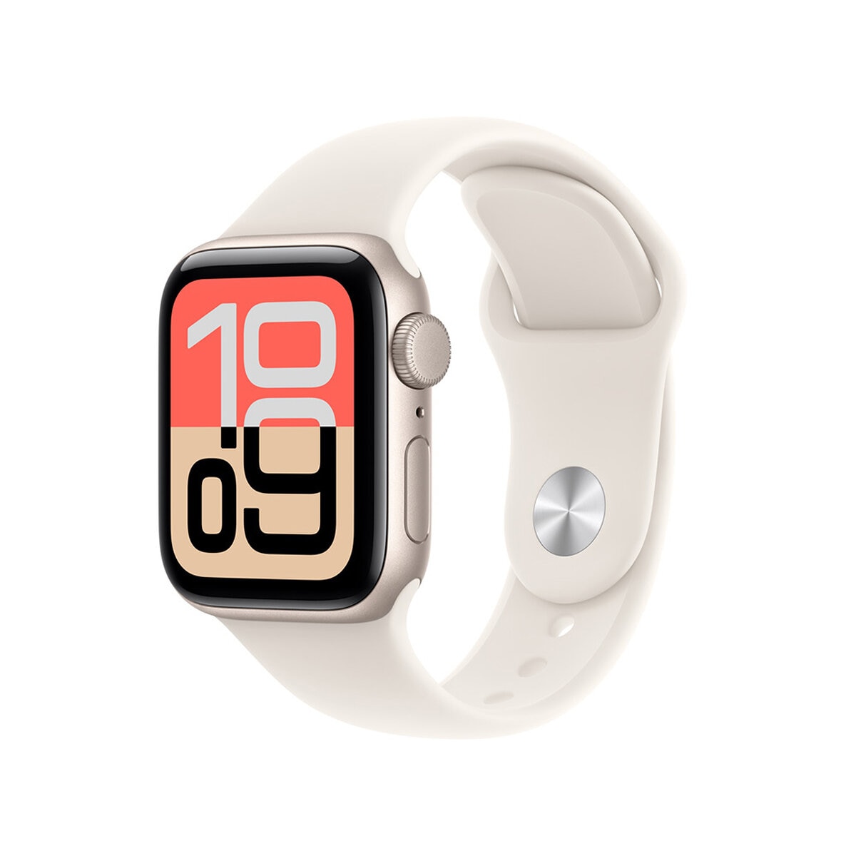 Apple Watch SE 3 (GPS) 40mm Aluminio Blanco Estelar + Correa Deportiva Blanco Estelar - Talla S/M