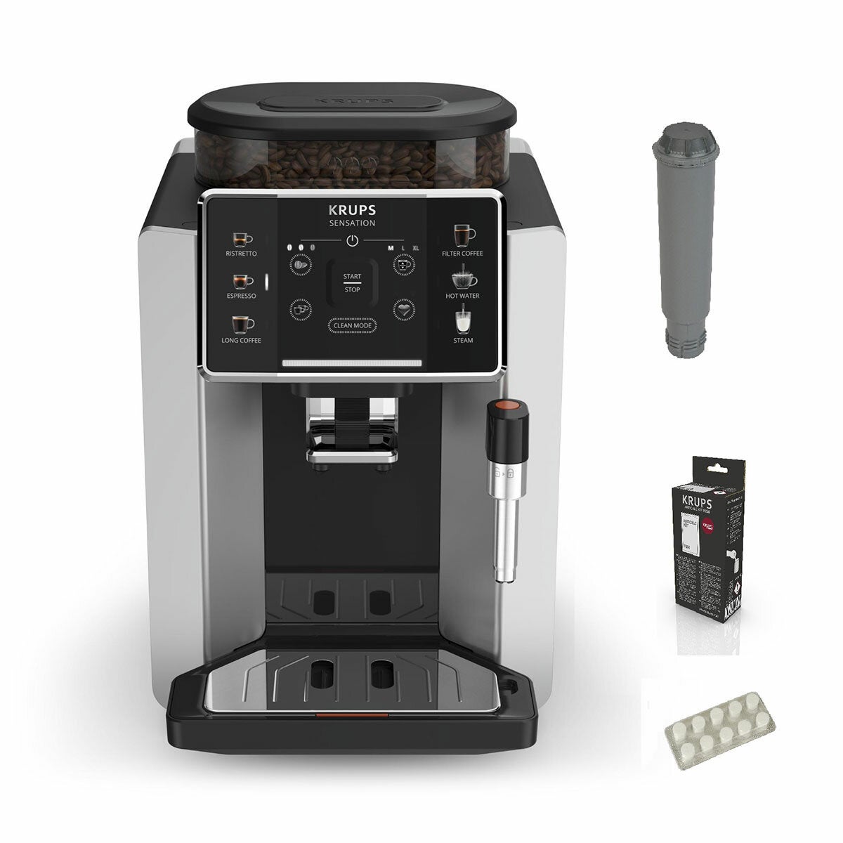 Krups, Cafetera Automática Sensation incluye kit de mantenimiento