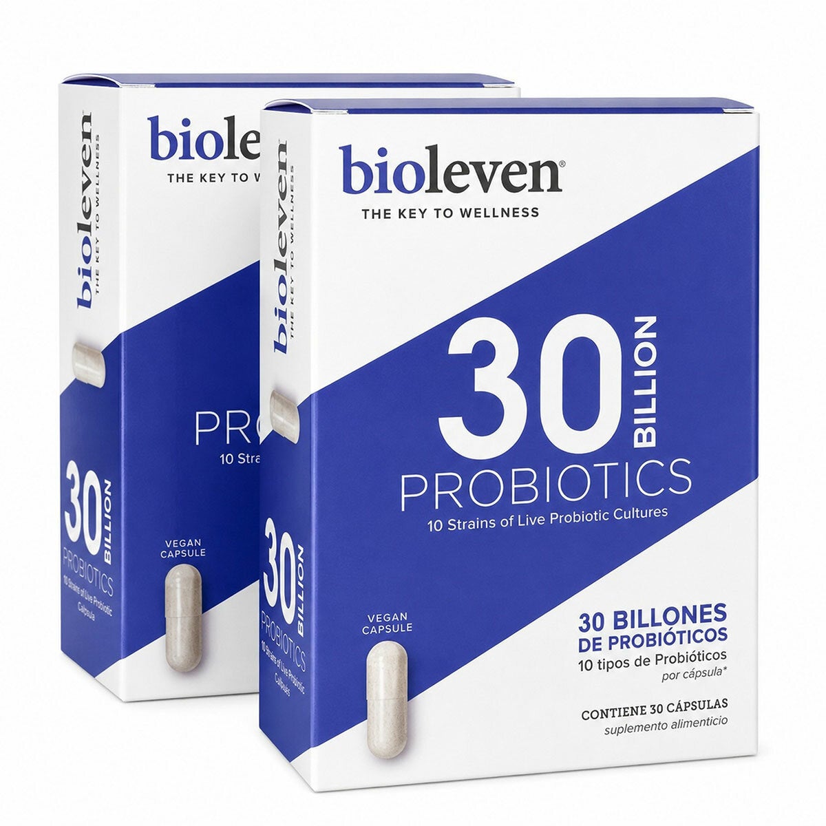 Bioleven Probióticos 30 Billones 2 Cajas de 30 Cápsulas c/u