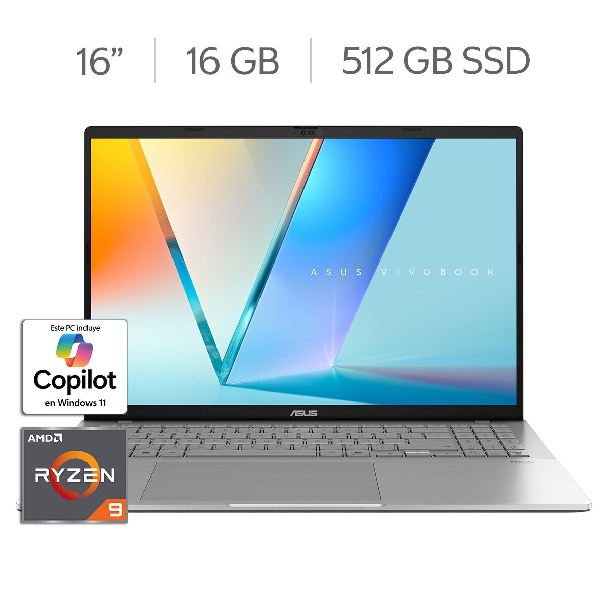ASUS Vivobook S16 16" WUXGA AMD Ryzen 9 270 16GB 512GB SSD