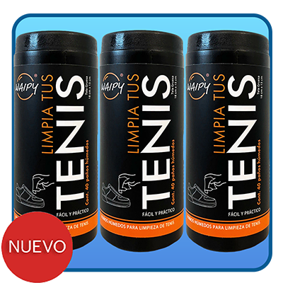 Paños humedos para limpieza de tenis 3 pzs con 40 paños