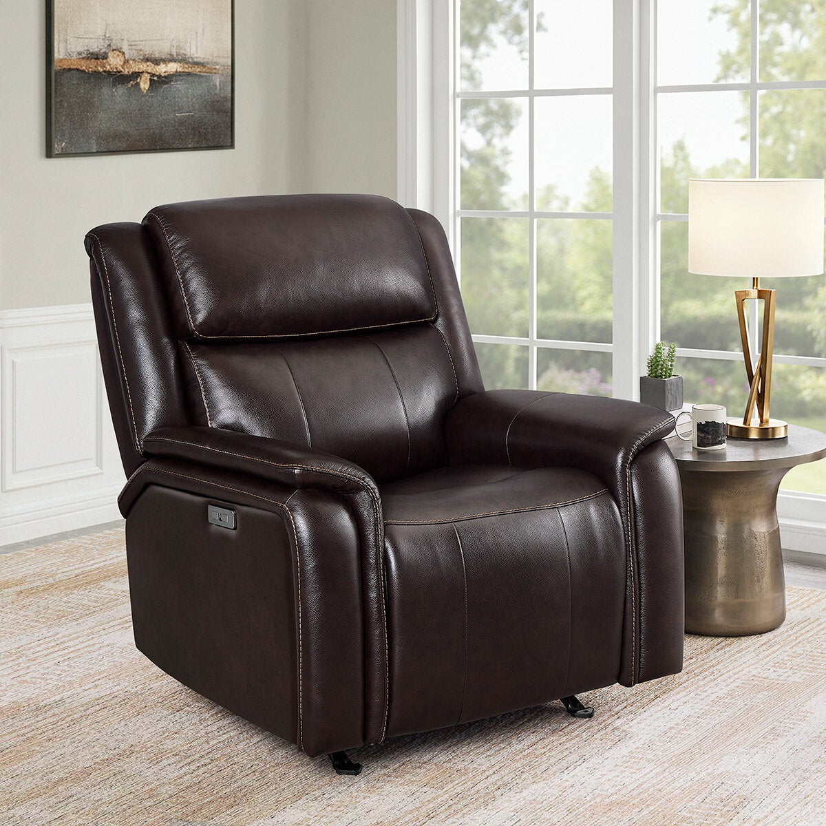 Barcalounger, Sillón Reclinable Eléctrico de Piel