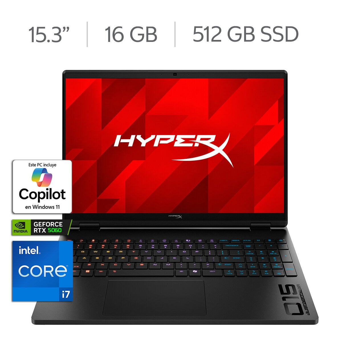 HP HyperX Omen Laptop Gaming 15-ga0001la 15.3" 2K GeForce RTX 5060 Intel Core i7-14650HX 16GB 512GB SSD