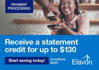 PAYMENT PROCESSINGReceive a statement credit for up to $130Start saving today!Conditions applyElavon