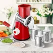 3in1 Vegetable Slicer Rotary Food Potato Mandoline Cheese Grater Drum Fruit Nut Shredder Chopper Cutter Hand Held Manual Kitchen Utensil Cooking Tools