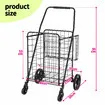 Folding Shopping Cart Trolley Portable Grocery Bag Storage Basket Waterproof Wheeled Rolling Market Utility Granny Camping Dolly Steel Foldable 40kg