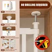 Retractable Safety Gate Pet Dog Cat Extra Tall Fence Enclosure Guard Security Barrier Fencing for Stairs Doorway Kitchen 190 to 250cm White