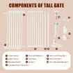 Retractable Safety Gate Pet Dog Cat Extra Tall Fence Enclosure Guard Security Barrier Fencing for Stairs Doorway Kitchen 190 to 250cm White