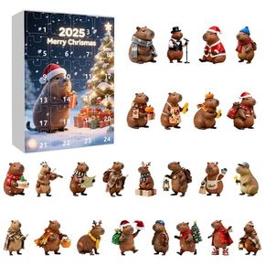 Capybara Christmas Countdown Calendar, 24 Days Acrylic Ornament Set with Cute Animal Pendants, Holiday Advent Decorations for Xmas Tree