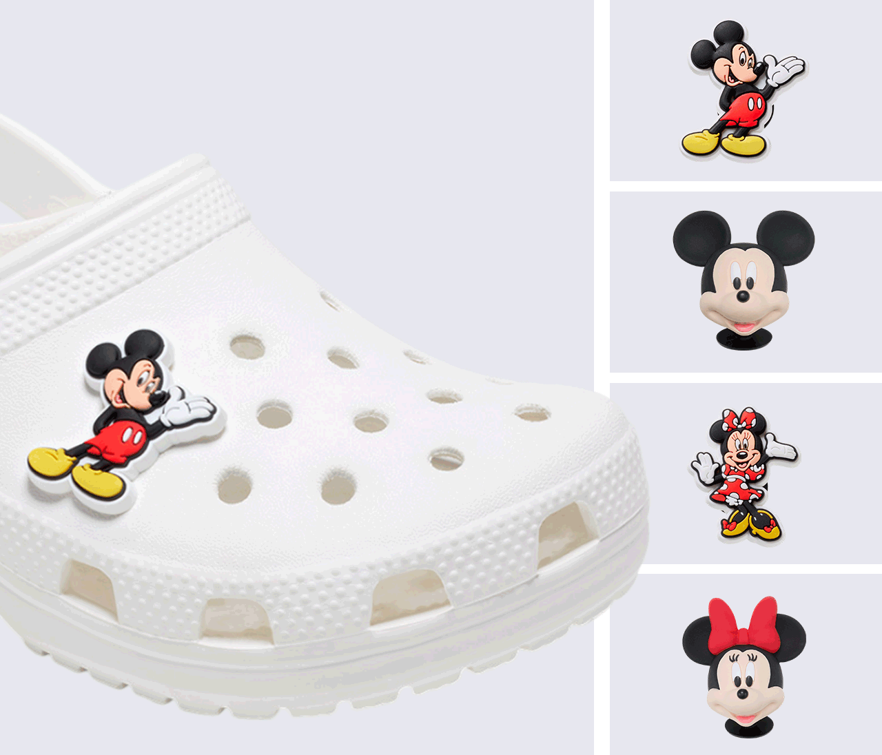 Crocs con adornos de Disney.