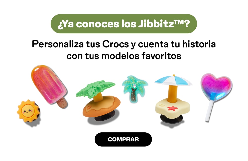 ¿Ya conoces los Jibbitz™? Personaliza tus Crocs y cuenta tu historia con tus modelos favoritos COMPRAR