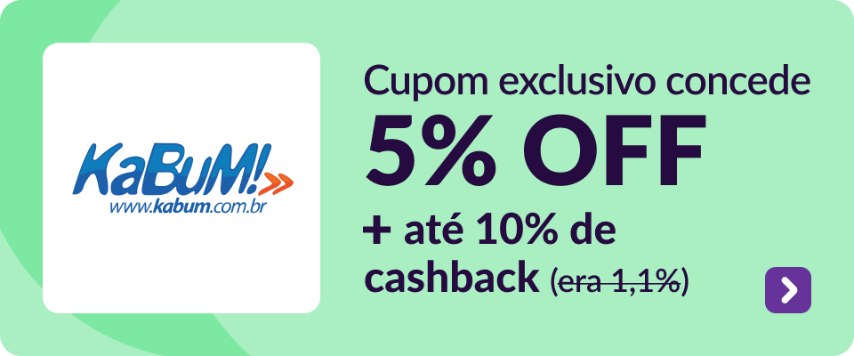 Cupom exclusivo concede 5% OFF