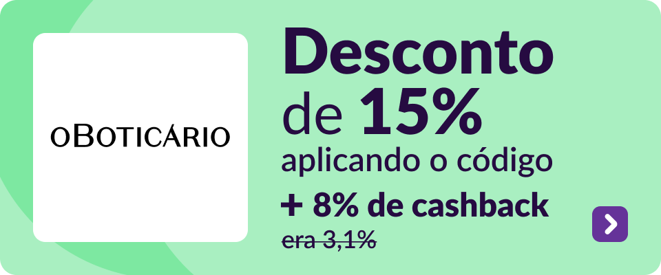 Desconto de 15% aplicando o código 