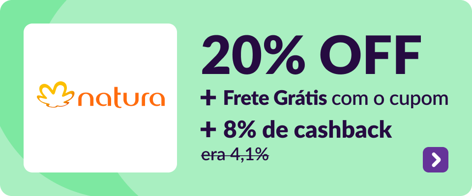 20% OFF + Frete grátis com o cupom 