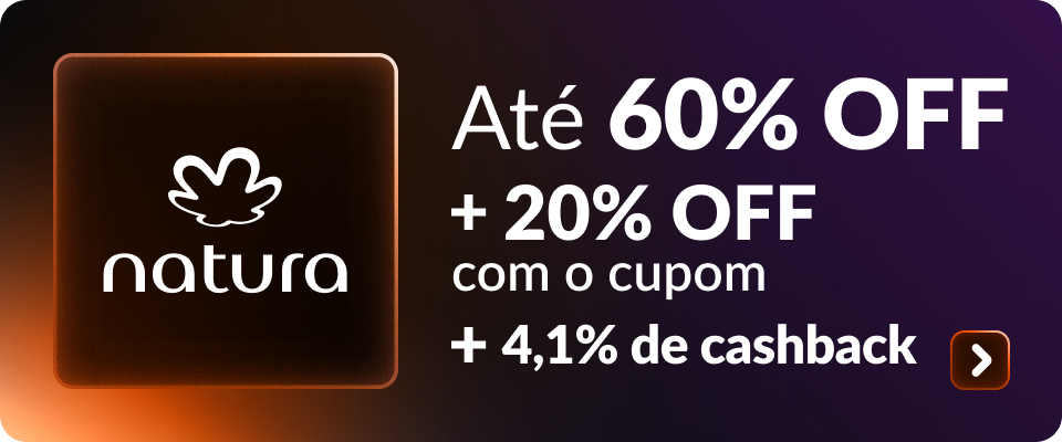 Até 60% OFF + 20% OFF com o cupom 