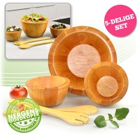 5-delige houten schalen set