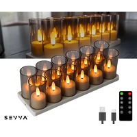 6 x Sevva oplaadbare waxinelichtjes