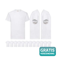 12 witte Fruit of the Loom Heren T-shirt..