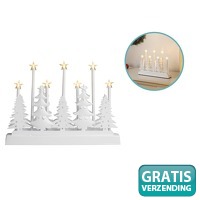 Kerstdecoratie witte bomen met sterren v..