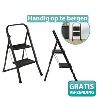 XEMM Huishoudtrapje - 2 Tredes - zwart