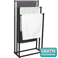 Niceey Handdoekenrek - zwart - 3 Armen