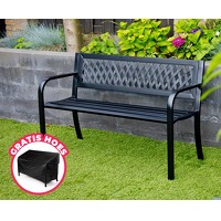 Stalen design tuinbank met hoes