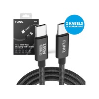2 FlinQ 100W Snellader USB C Oplaadkabel..