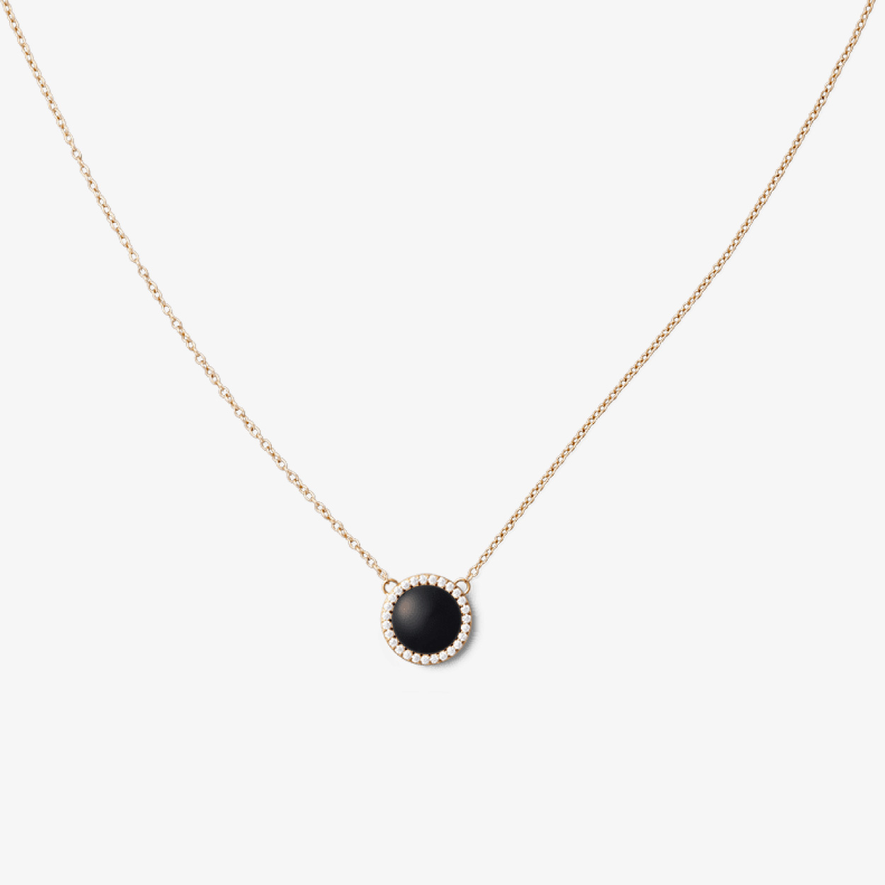 Audrey Necklace Black Agathe Rose Gold