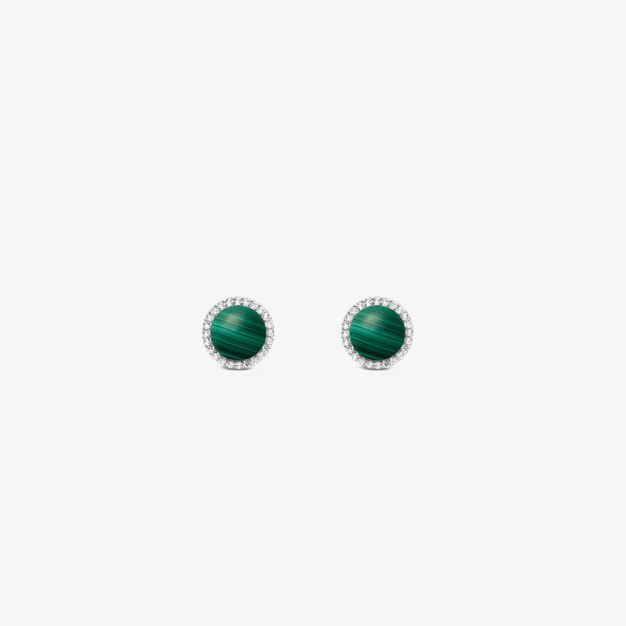 Audrey Earrings Malachite Silver