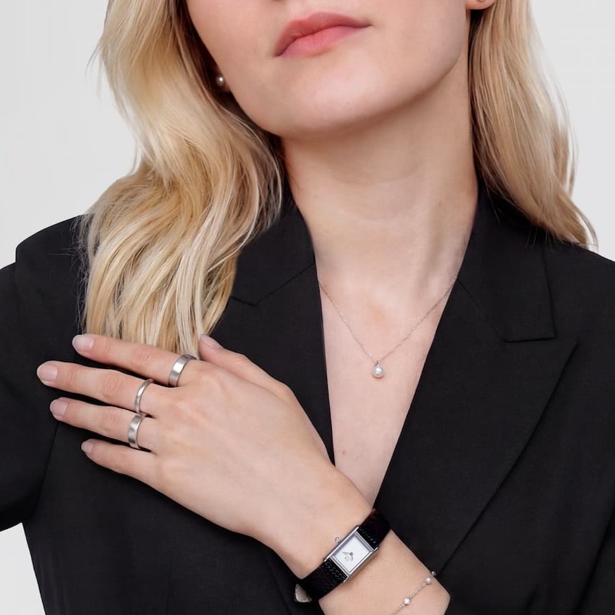 Bound Mini Black Lizard Silver