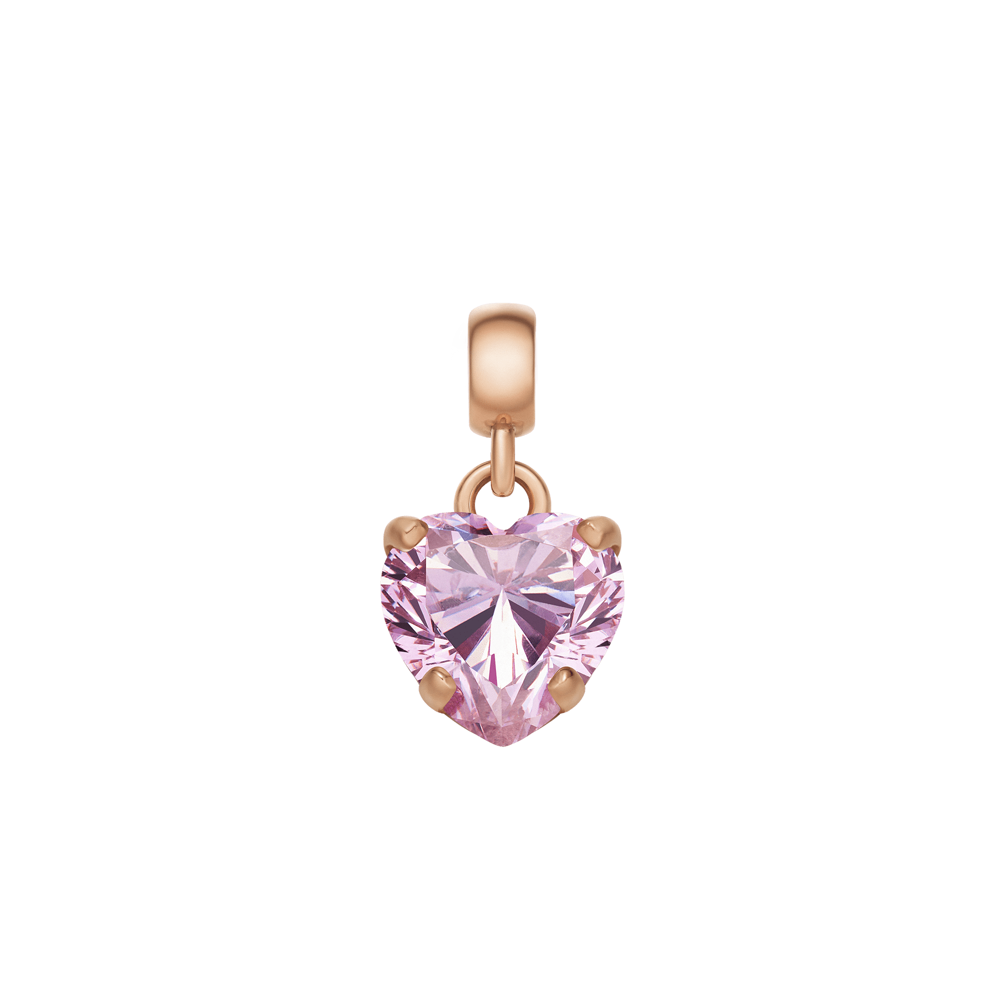 Image of Heart Pink Crystal Charm RG