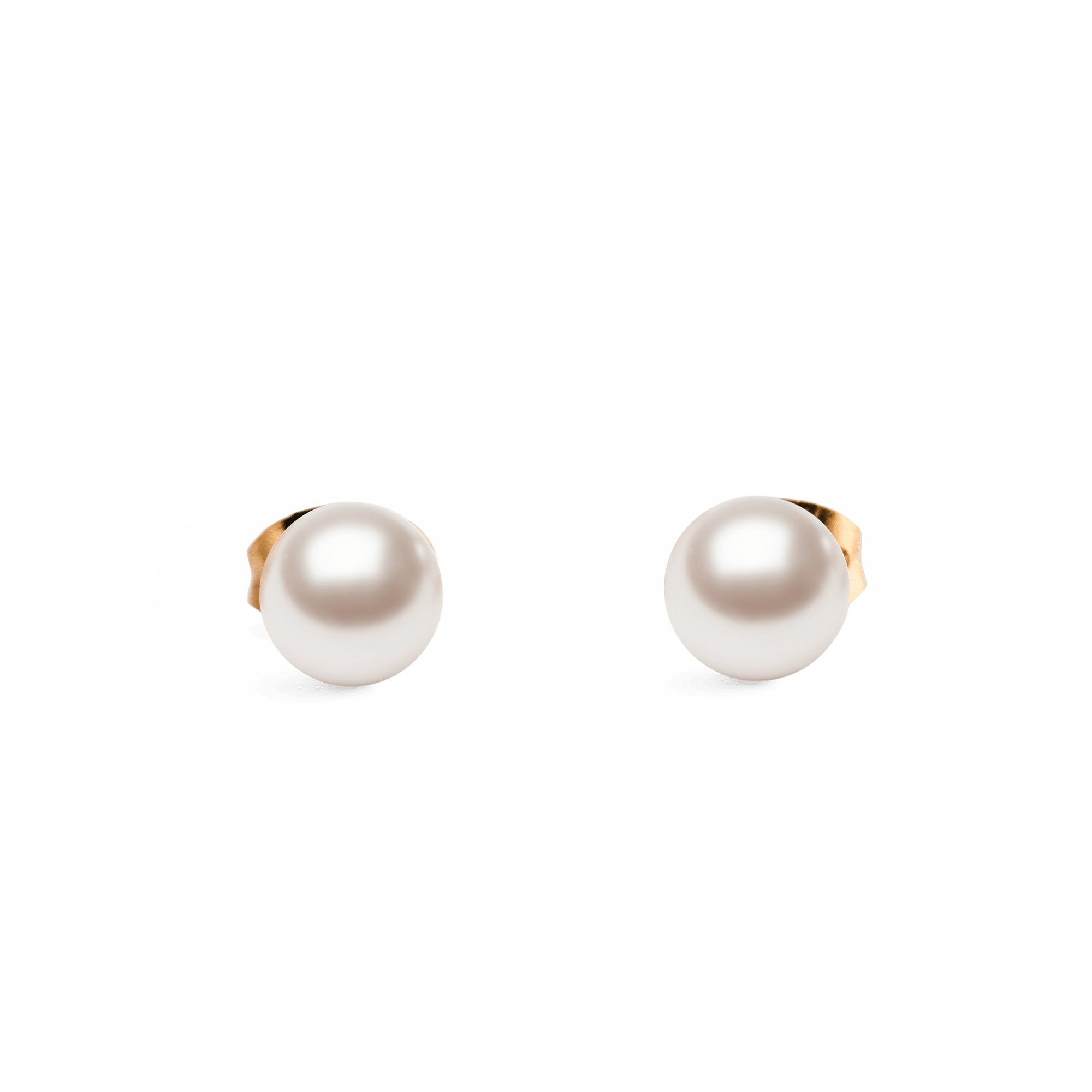 Image of Pearl Stud Earrings Rose Gold