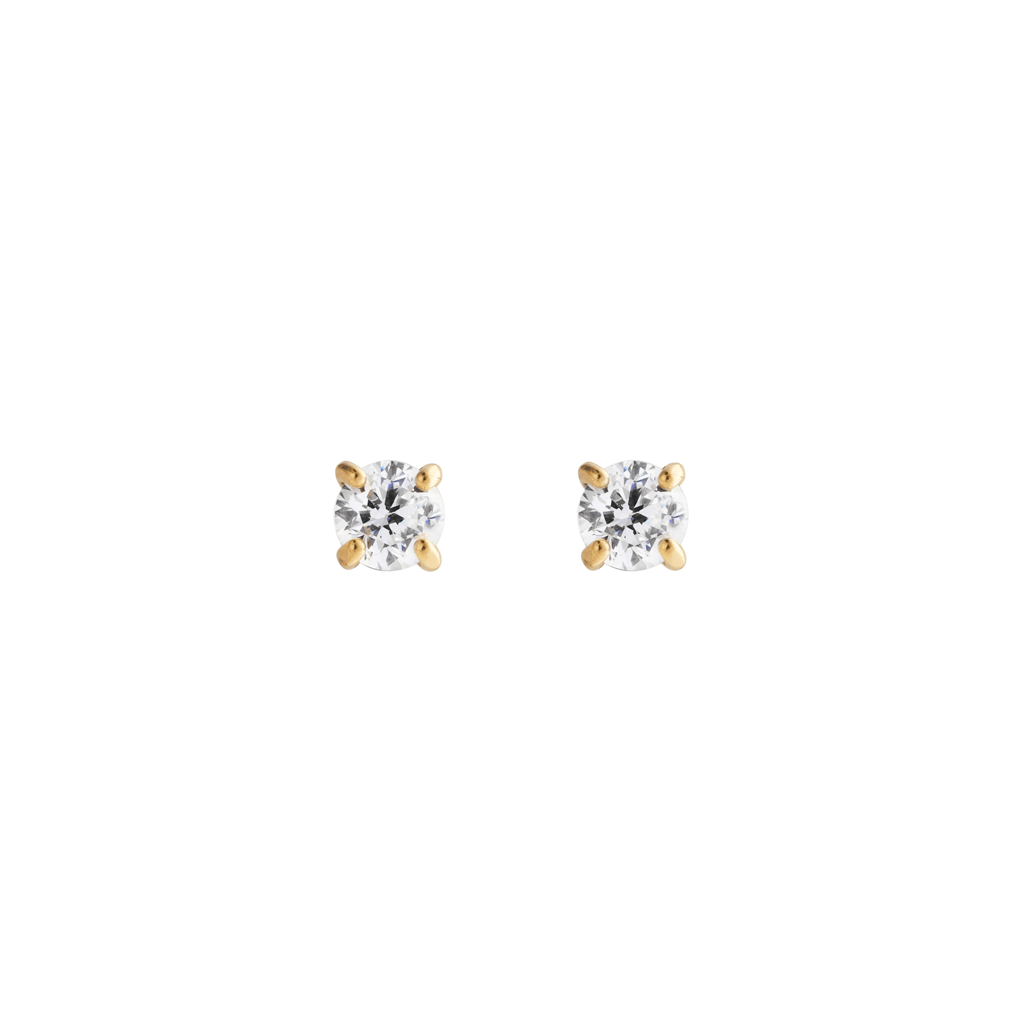 Image of Mirelle Solitaire Stud Earrings Gold