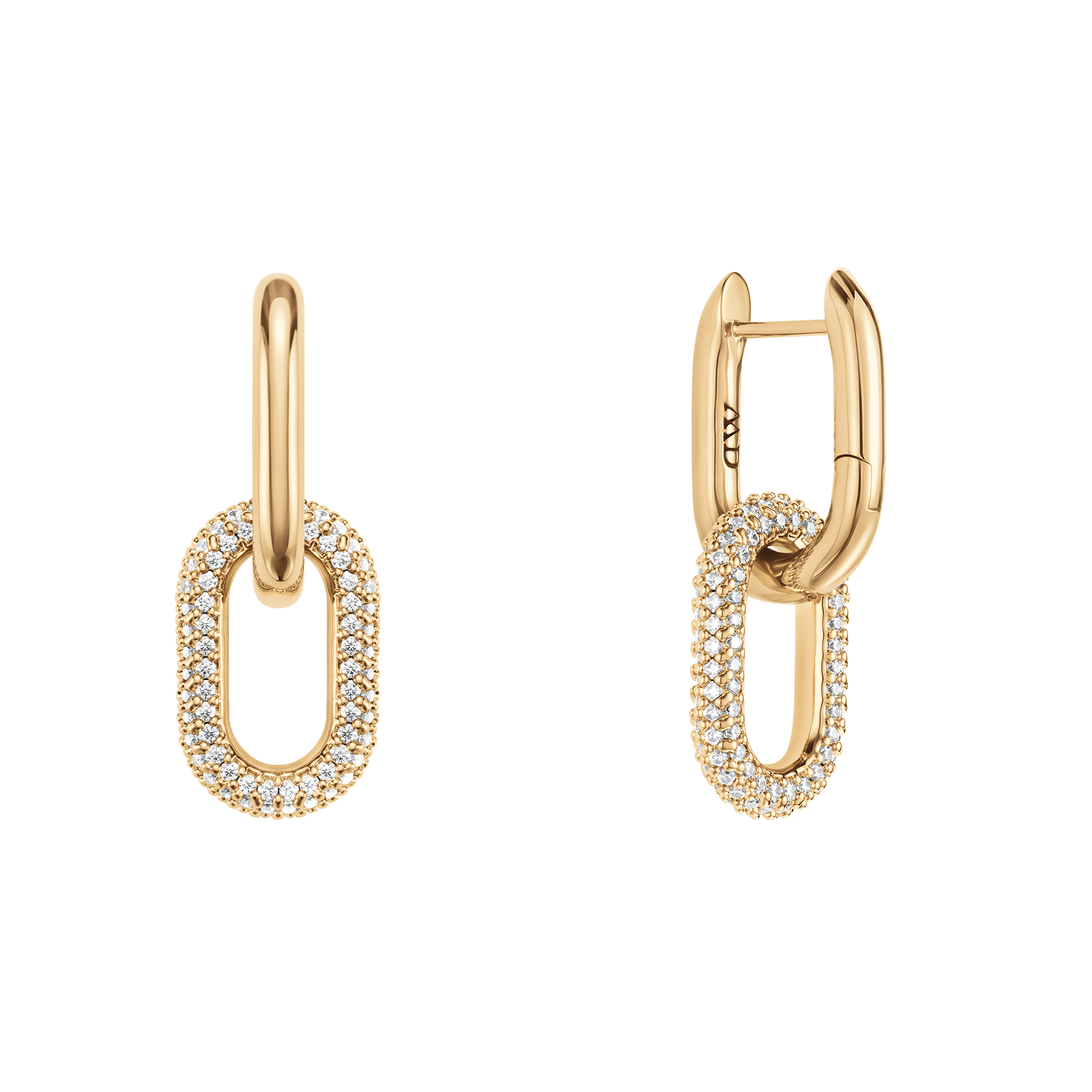 Image of Crystal Link Earrings Gold