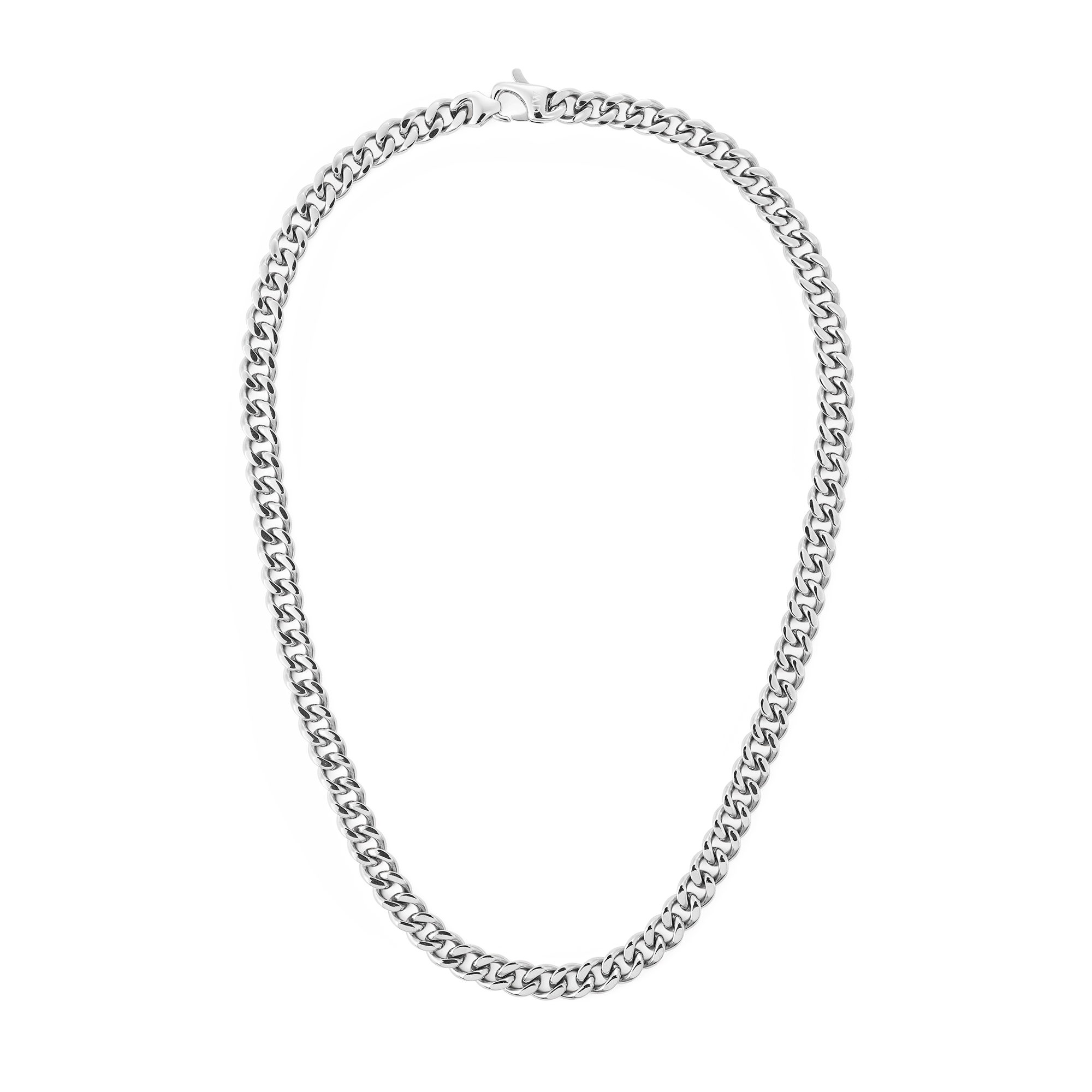 Image of Ellipse Cuban Chain Necklace Silver