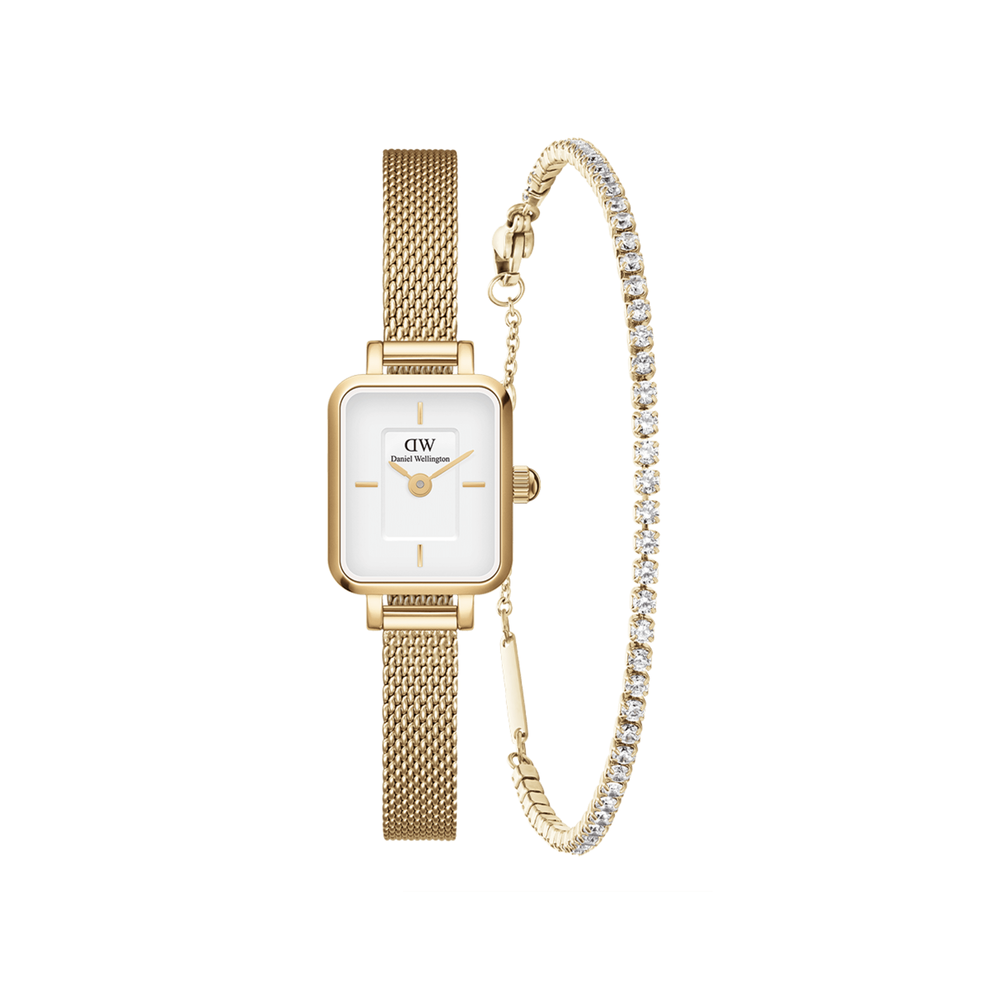 Image of Quadro Mini & Tennis Bracelet Gold