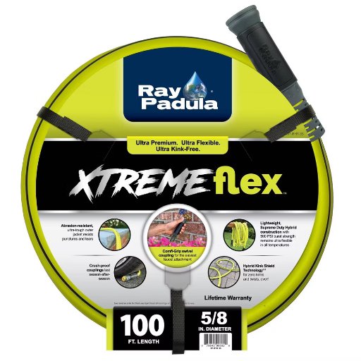 100 Ray Padula XtremeFlex Hybrid Polymer Garden Water Hose (5/8)
