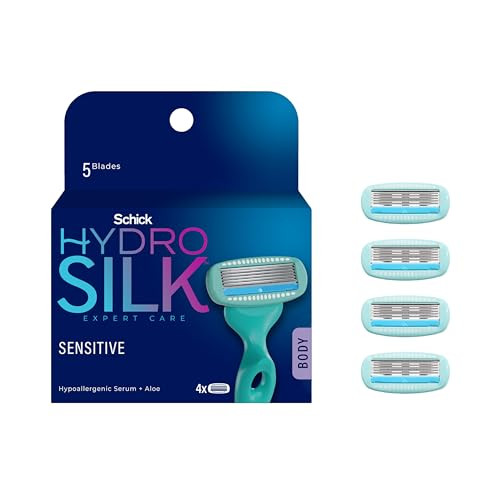 Schick Womens 5-Blade Hydro Silk Sensitive Razor Blade Refills 4-Count
