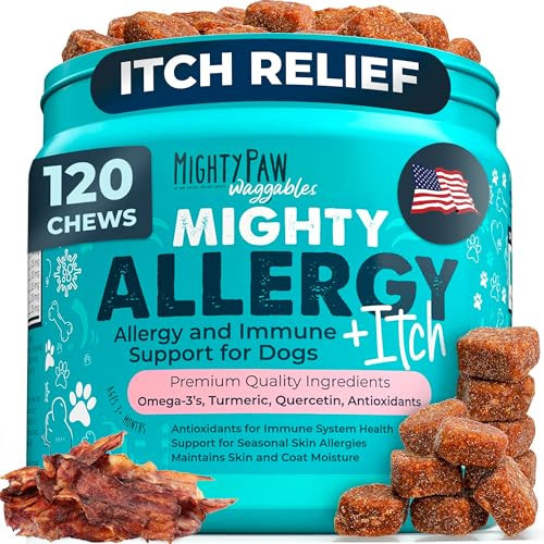 Mighty Paw Waggables Allergy Immune + Itch Support Vitamin Dog Chews 120-Count