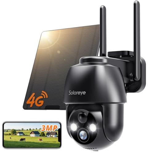 Solareye 4G LTE Cellular Outdoor Camera w/Built-in SIM Card 
