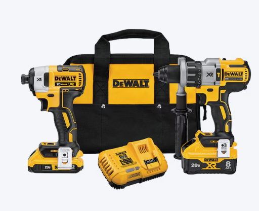 DEWALT XR POWER DETECT DCD998 Drill, DCF887 Impact Driver Brushless 20v with 8ah, 2ah and 8 amp Fast Speed Charger