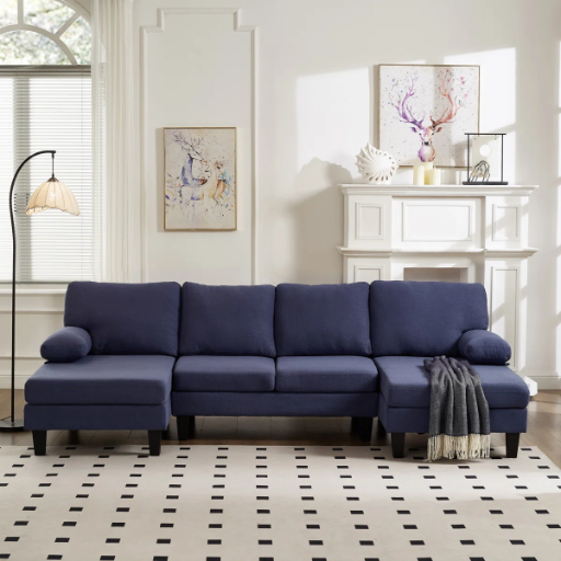 106.3 Latitude Run U Shaped Couch Sectional Sofa w/ Removable Sofa Cover