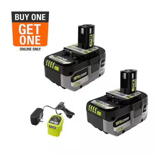 RYOBI ONE+ 18V Lithium-Ion High Performance Starter Kit w/ 4 Ah HP Battery  6.0 Ah HP Battery
