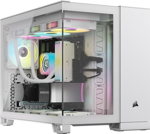 CORSAIR iCUE Link 2500X RGB Tempered Glass mATX Mid-Tower Dual Chamber PC Case – 2X CORSAIR RX120 RGB Fans Included