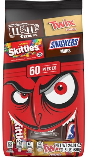 MMs, Snickers, Skittles  Twix Halloween Candy Variety Pack 60 Pieces